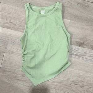 Sleeveless Asymmetric Hem Tank Top - Light Green